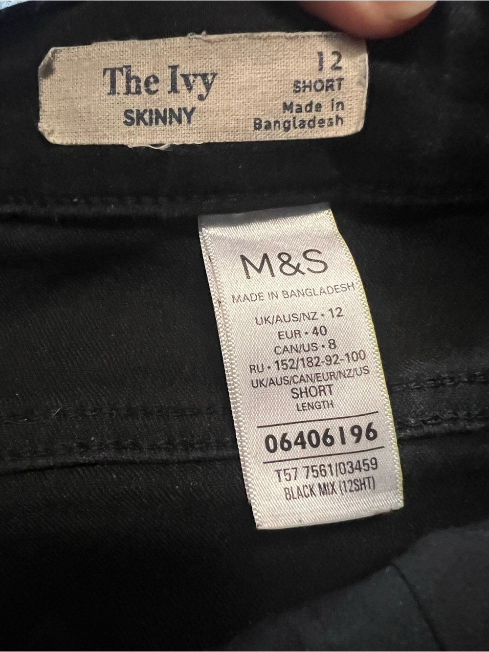 Women's Black Mixed Wash‎ High Waisted Skinny Jeans Size 12 Short - Picture 2 of 6